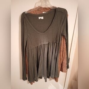 Gray true craft blouse